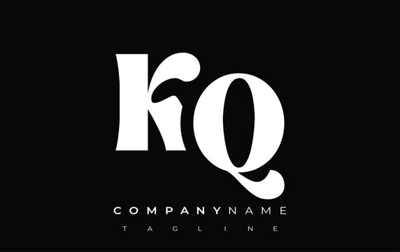 KQ Creative Abstract Typography Logo Design. Elegant logo combining bold typography and creative shapes, ideal for branding and identity solutions.