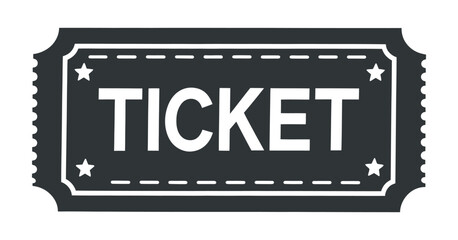 Poster - simple black and white ticket icon design