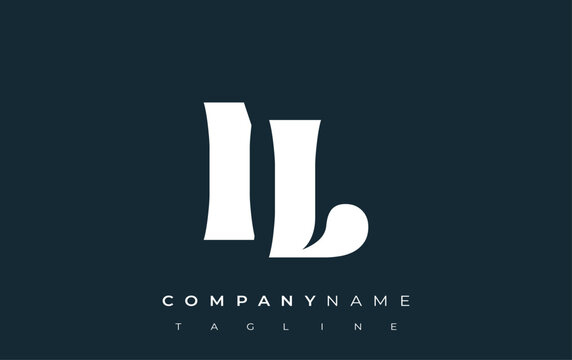 IL Creative Abstract Typography Logo Design. Elegant logo combining bold typography and creative shapes, ideal for branding and identity solutions.