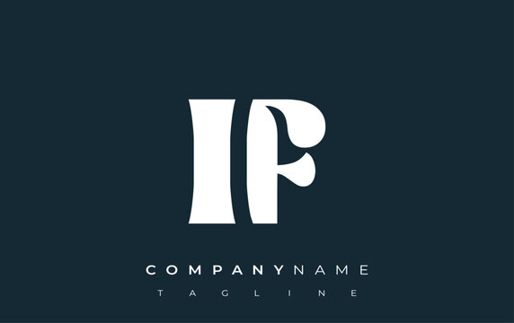 IF Creative Abstract Typography Logo Design. Elegant logo combining bold typography and creative shapes, ideal for branding and identity solutions.
