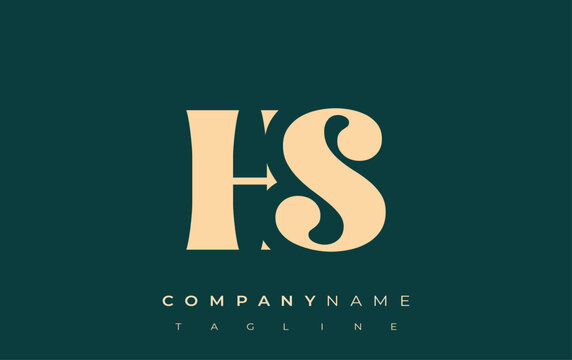 HS Creative Abstract Typography Logo Design. Elegant logo combining bold typography and creative shapes, ideal for branding and identity solutions.