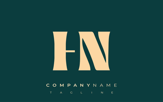 HN Creative Abstract Typography Logo Design. Elegant logo combining bold typography and creative shapes, ideal for branding and identity solutions.