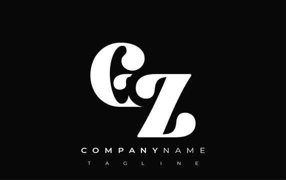 GZ Creative Abstract Typography Logo Design. Elegant logo combining bold typography and creative shapes, ideal for branding and identity solutions.