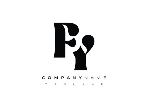 FY Creative Abstract Typography Logo Design. Elegant logo combining bold typography and creative shapes, ideal for branding and identity solutions.