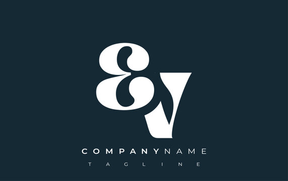 EV Creative Abstract Typography Logo Design. Elegant logo combining bold typography and creative shapes, ideal for branding and identity solutions.