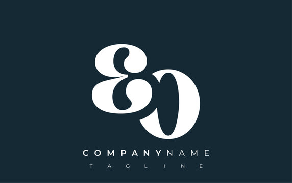EO Creative Abstract Typography Logo Design. Elegant logo combining bold typography and creative shapes, ideal for branding and identity solutions.