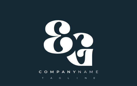 EG Creative Abstract Typography Logo Design. Elegant logo combining bold typography and creative shapes, ideal for branding and identity solutions.