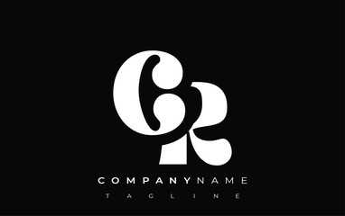 Fototapete - CR Creative Abstract Typography Logo Design. Elegant logo combining bold typography and creative shapes, ideal for branding and identity solutions.