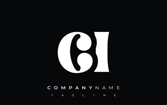 CI Creative Abstract Typography Logo Design. Elegant logo combining bold typography and creative shapes, ideal for branding and identity solutions.