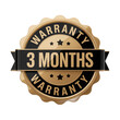© Barkat - Gold and black 3 month warranty badge isolated on transparent background