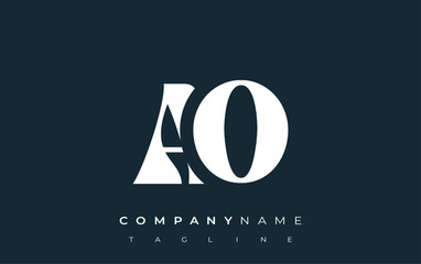 Fototapete - AO Creative Abstract Typography Logo Design. Elegant logo combining bold typography and creative shapes, ideal for branding and identity solutions.