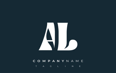 Fototapete - AL Creative Abstract Typography Logo Design. Elegant logo combining bold typography and creative shapes, ideal for branding and identity solutions.