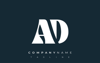 Fototapete - AD Creative Abstract Typography Logo Design. Elegant logo combining bold typography and creative shapes, ideal for branding and identity solutions.