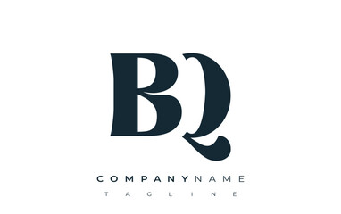 Fototapete - BQ Creative Abstract Typography Logo Design. Elegant logo combining bold typography and creative shapes, ideal for branding and identity solutions.