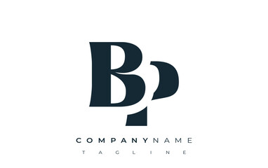 Fototapete - BP Creative Abstract Typography Logo Design. Elegant logo combining bold typography and creative shapes, ideal for branding and identity solutions.