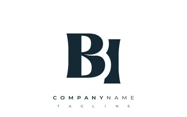 Fototapete - BI Creative Abstract Typography Logo Design. Elegant logo combining bold typography and creative shapes, ideal for branding and identity solutions.