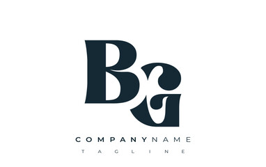 Fototapete - BG Creative Abstract Typography Logo Design. Elegant logo combining bold typography and creative shapes, ideal for branding and identity solutions.