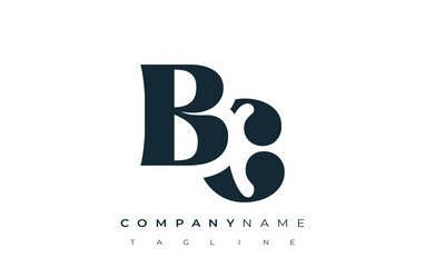 Fototapete - BC Creative Abstract Typography Logo Design. Elegant logo combining bold typography and creative shapes, ideal for branding and identity solutions.