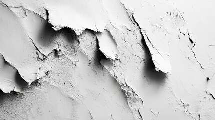 Poster - Close-up of cracked, peeling, white paint texture.