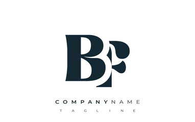 Fototapete - BF Creative Abstract Typography Logo Design. Elegant logo combining bold typography and creative shapes, ideal for branding and identity solutions.