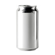 © Grazielle - A sleek, silver-colored beverage can, unopened and isolated against a stark black background, for cold drinks.