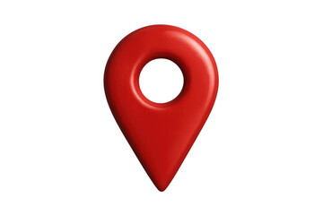 Fototapete - Red location pin pointing position on a transparent background, perfect for indicating location on maps and giving directions