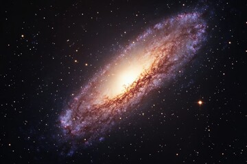 Wall Mural - red spiral galaxy rotating slowly in the vast universe, red spiral galaxy in the universe rotating s