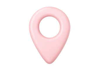 Fototapete - Location pin marker glowing pink, highlighting pinpointed destination against clean transparent background