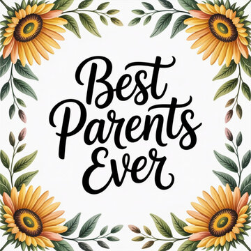 Happy Parents Day Greeting Text. Vector Hand Lettering of Global Parent's Day Congratulation Text. isolated on white background