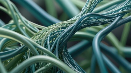 Intertwined Green Polymer Threads in Gentle Tension


