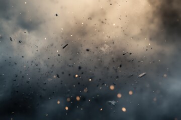 Poster - dust and debris falling creates a dramatic effect in a cinematic environment, falling thin dust and 