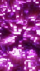 Poster - A glowing purple pixel grid radiating dynamic light beams in a futuristic digital pattern