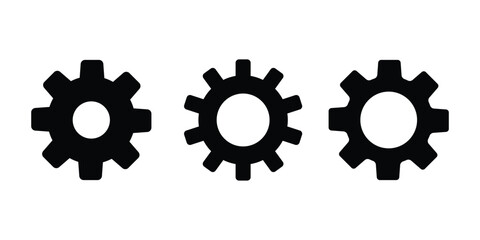 Poster - Gear icon set. Cogwheel vector icon, black gear wheel icons collection. Vector illustration.