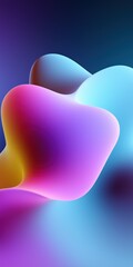 Poster - A colorful abstract image of two hearts with a blue background. The image is vibrant and full of energy