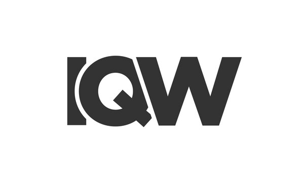 IQW logo design template with strong and modern bold text. Initial based vector logotype featuring simple and minimal typography. Trendy company identity.