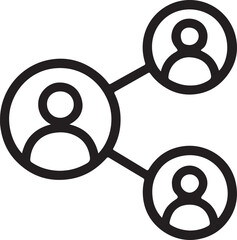 Poster - Connectivity and Networking Illustration Three Circles Connected by Lines Representing Social Connections and Communication Among People