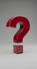 Aufkleber - Red glossy question mark on gray background,  a 3D rendering symbolizing inquiry, uncertainty, or query