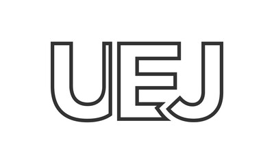 Poster - UEJ logo design template with strong and modern bold text. Initial based vector logotype featuring simple and minimal typography. Trendy company identity.