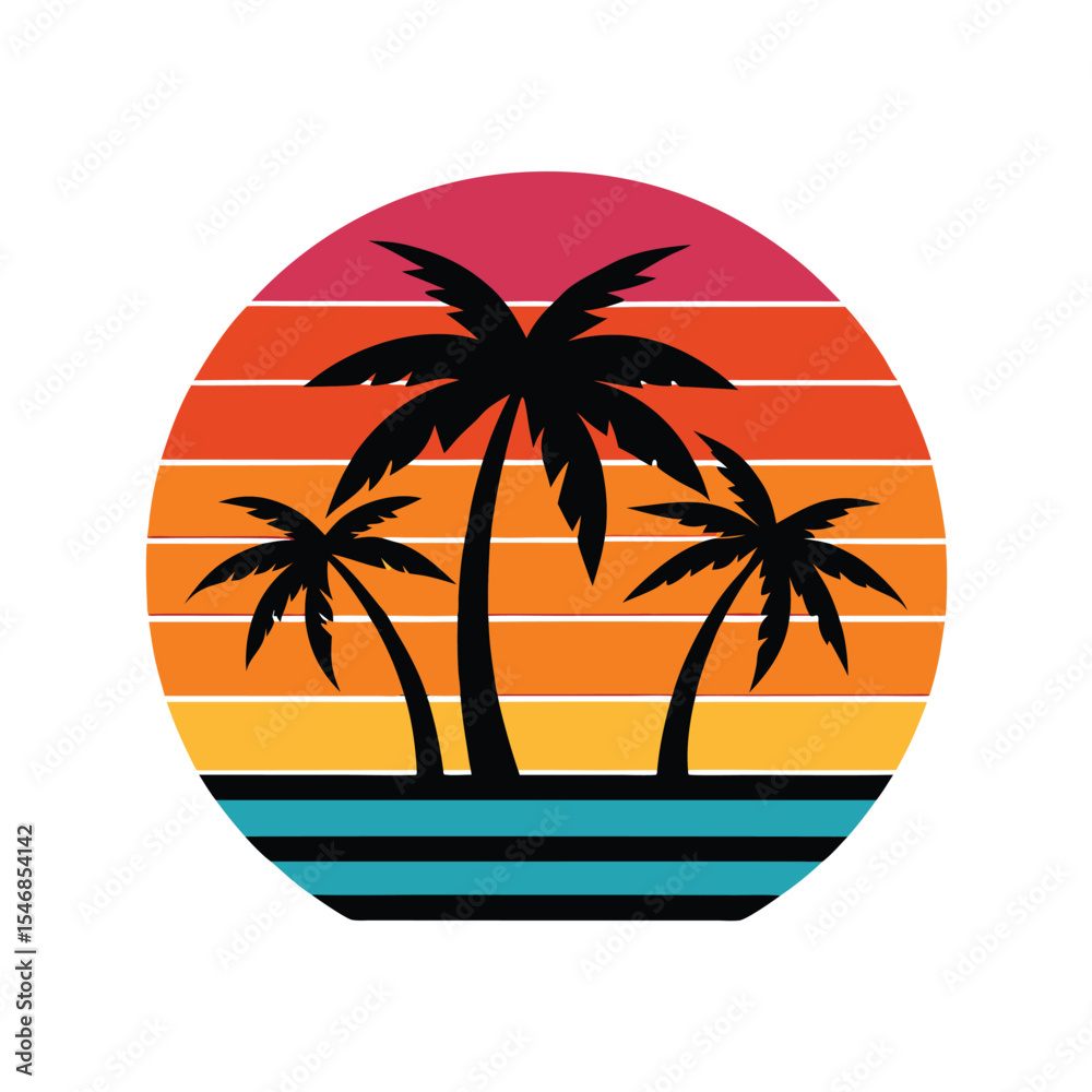 Retro sunset design
