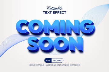 Fototapete - 3d Blue Editable Text Effect.