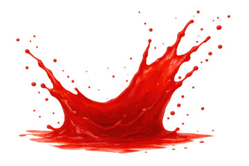 Poster - Red liquid arcing upward, creating crown-like splash pattern with dramatic vertical movement against clear backdrop