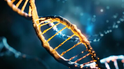 Aufkleber - Exploring the intricate structure of DNA with vibrant colors and glowing particles in a stunning 4k presentation