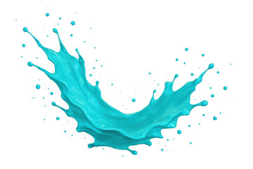 Poster - Light blue paint splashing on transparent background, perfect for adding a vibrant touch to creative projects