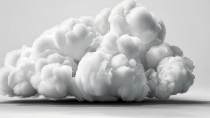 Wall Mural - Cloud Formation: A pristine, photorealistic depiction of a single, fluffy cloud formation, evoking a sense of purity and tranquility. 