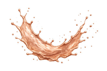 Poster - Rose gold liquid splashing and forming an arc against a transparent background, perfect for adding a touch of elegance to designs
