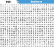 © Sk Sa - A collection of monochrome business icons showcasing various themes like communication, finance, and technology.