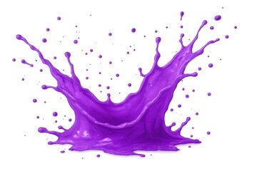 Fototapete - Purple liquid splashing upward, forming a stunning crown shape against a transparent background, exuding vibrant energy and dynamic motion