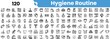 © Sk Sa - A collection of hygiene routine icons illustrating various personal care products and activities, enhancing daily wellness.
