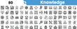 © Sk Sa - A collection of black and white icons representing various aspects of knowledge, education, and innovation.