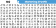 © Sk Sa - A diverse collection of marketing growth icons, featuring various themes like analytics, strategy, and digital communication.